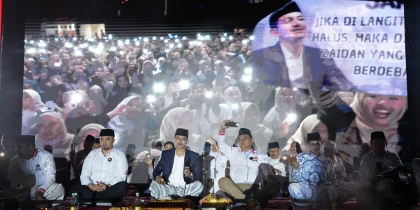 Dihadiri Ribuan Jamaah, Pandawa Lima Gelar Sholawat Doakan Kemenangan Prabowo-Gibran