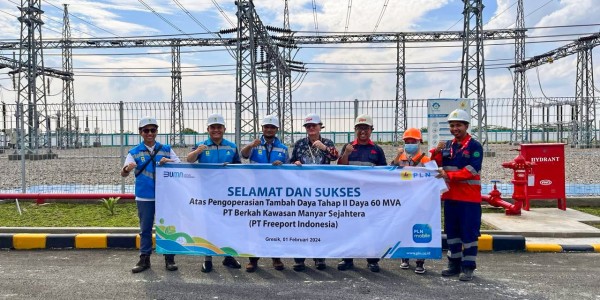 Kebutuhan Meningkat, PLN Operasikan Tambah Daya Listrik Menjadi 60 MVA PT Freeport Indonesia