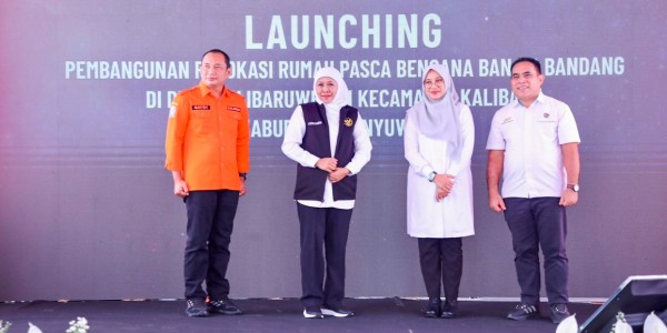 Launching Pembangunan Hunian Korban Banjir di Banyuwangi, Khofifah Targetkan 3 Bulan Selesai
