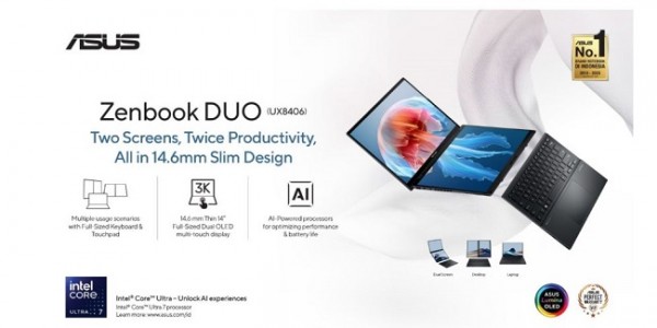 ASUS Zenbook DUO, Laptop Dual-Screen OLED Terbaik di Dunia