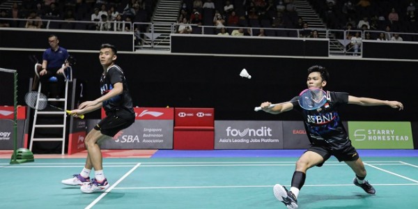Kalahkan Seniornya, Bagas/ Fikri ke 16 Besar Singapura Open 2024