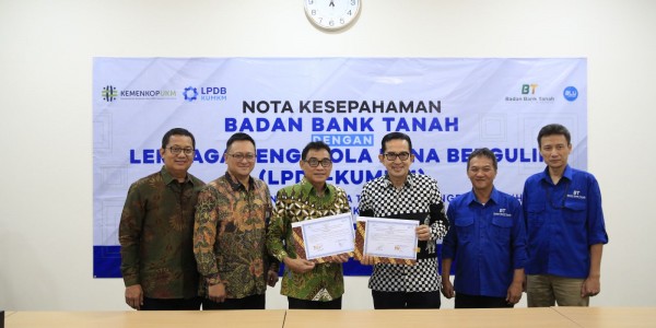 Tingkatkan Pertumbuhan Ekonomi, LPDB-KUMKM Teken MoU dengan Badan Bank Tanah