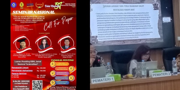 FH USM menyelenggarakan Seminar Nasional dan Call for Paper dalam Rangka Dies FH USM ke-37