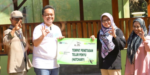 Dukung SDGs, Pegadaian Beri Bantuan Tempat Penetasan Telur Penyu di Pantai Taman Kili-Kili