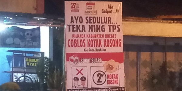 Lawan Calon Bupati Paramitha-Wurja, Pemilih Kotak Kosong di Brebes Makin Menguat