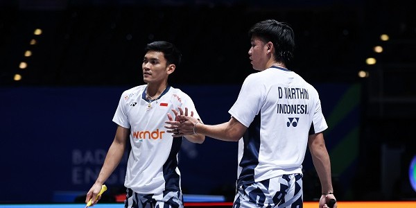 Ganda Putra Muhammad Shohibul Fikri/Daniel Marthin Kejutkan Unggulan Pertama All England 2025