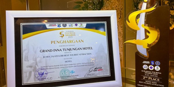 Grand Inna Tunjungan Raih Penghargaan "Best Tourist Attraction" dalam Surabaya Tourism Award 2025