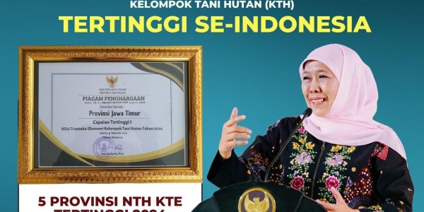 Nilai Transaksi Ekonomi Kelompok Tani Hutan Konsisten Tertinggi Nasional, Gubernur Khofifah Sampaikan Apresiasi