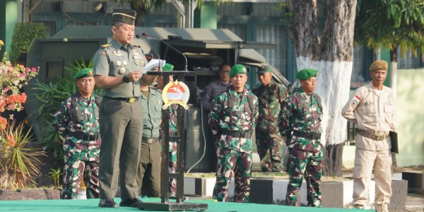 Korem 084/Bhaskara Jaya Gelar Upacara 17-an, Kasrem Bacakan Amanat KASAD