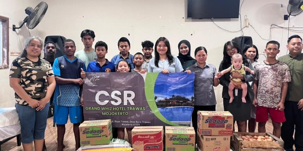 Grand Whiz Hotel Trawas Salurkan Santunan ke Yayasan Dorkas dalam Rangka Natal 2025