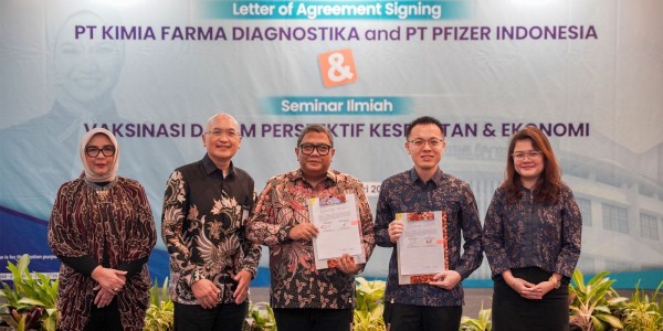 Perkuat Vaksinasi Nasional, Kimia Farma Diagnostika Teken MoU Bareng PT Pfizer Indonesia