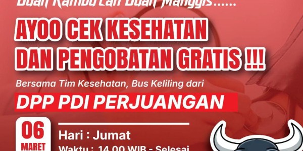 PDI Perjuangan Depok Siapkan Cek Kesehatan Gratis