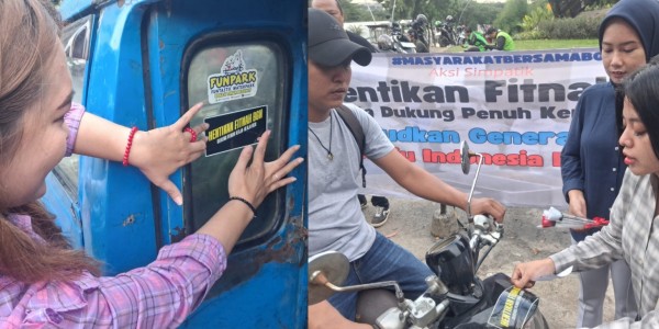 JNF Gelar Aksi di Narogong Bekasi Bagikan Bunga dan Stiker Hentikan Fitnah BGN