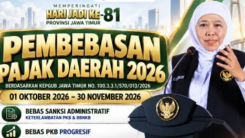 Sambut Hari Jadi ke-81 Jatim, Gubernur Khofifah Kembali Berikan Pembebasan dan Keringanan Pajak Kendaraan Bermotor Selama Dua Bulan