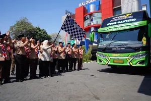 Kakanwil dan Gubernur Jatim Berangkatkan Kontingen PPSN VI, 64 Santri Bawa Semangat Persaudaraan Nusantara