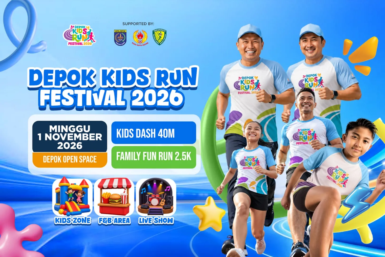 Lomba Lari Cepat 40 Meter untuk Pelajar SD Meriahkan Depok Kids Run Festival 2026! 