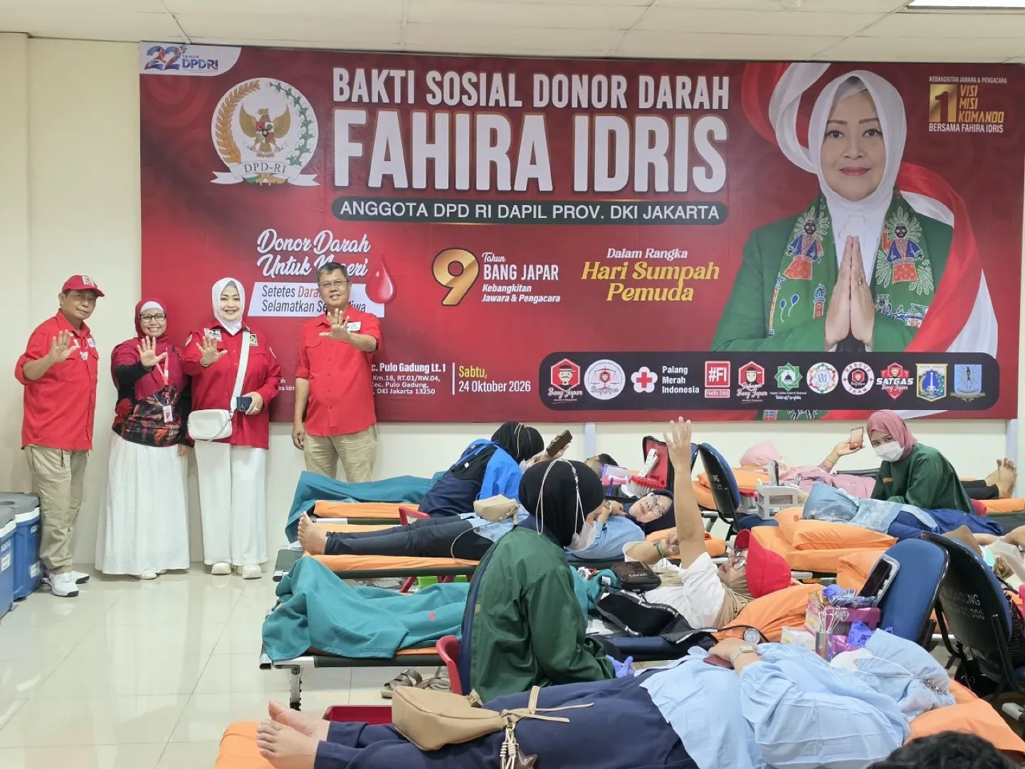 Peringati Sumpah Pemuda, HUT DPD RI dan Milad Bang Japar dengan Donor Darah, Fahira Idris: Bersama Kita Rawat Persatuan dan Persaudaraan